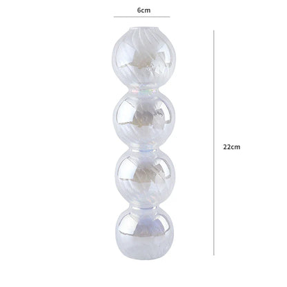 Glass Candle Holder Home Decor Nordic Rainbow Vase Flower Table Living Room Decoration Candlestick Holder for Wedding