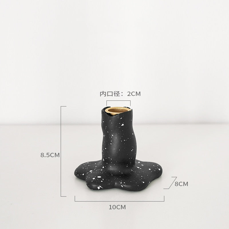 Ink Dot Resin Candle Holders Candlestick Photography Table Candle Stand Exquisite Candlestick Nordic Table Home Decor