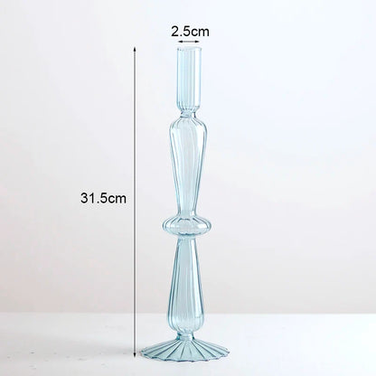 Romantic Glass Candle holder candlelight dinner Nordic Candlestick Wedding centerpieces Bougeoir Birthday living room home decor