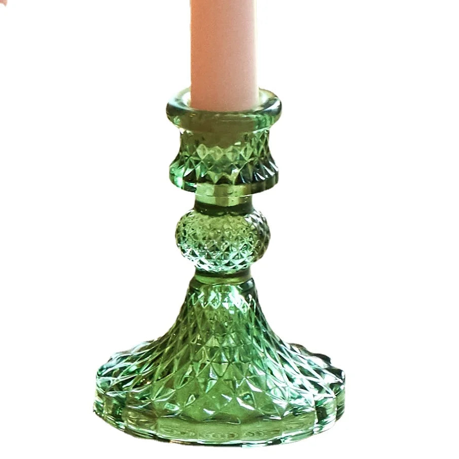 Taper Candle Holders Crystal Glass Candlestick Holder Decorative Candle Stand Centerpiece for Table Wedding Dinning Party