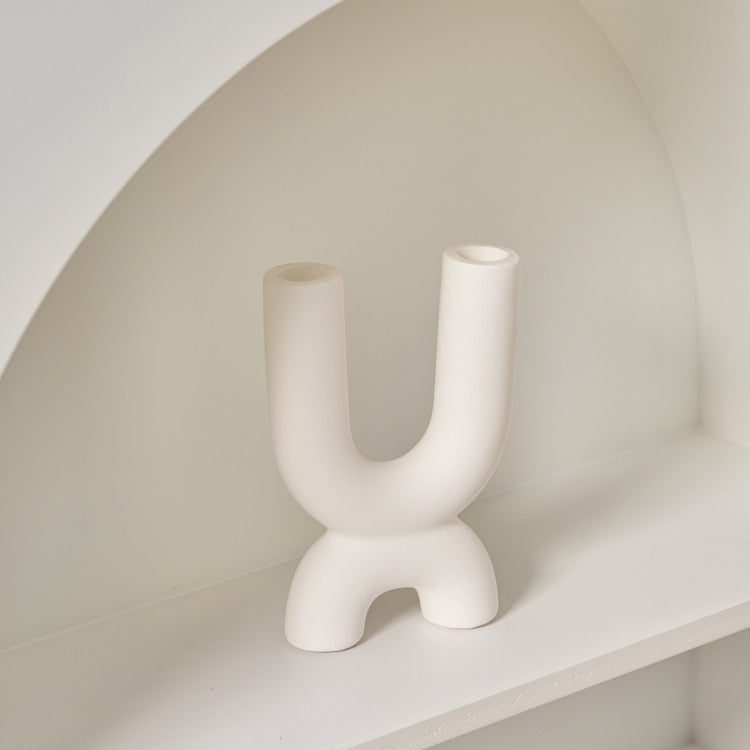 1PC Candlestick Holder Ceramic Ornament Photography Home Decoration Candle Holder Nordic Home Decor Ceramic Candelabra