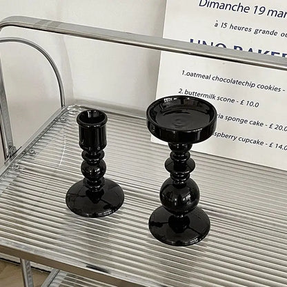 Black Candle Holder Home Decor Candlesticks Living Room Modern Decoration Glass Vase Bookshelf Decor Candle Stick Holder