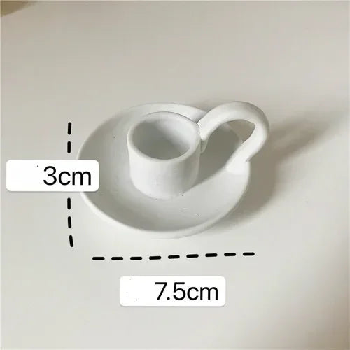 Ceramic Handhold Candlestick Ornaments Photography Home Decoration Jewelry Stand Candle Holder