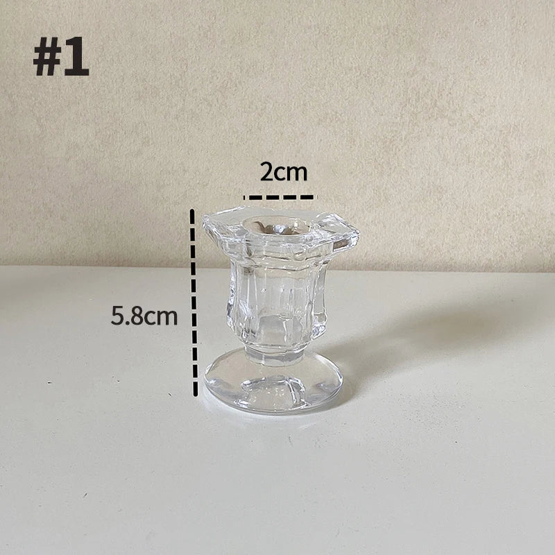 Glass Candle Holder Elegant Candlestick Romantic Decoration for Wedding Centerpiece Candle Rack Table Decor Ornament bougeoir