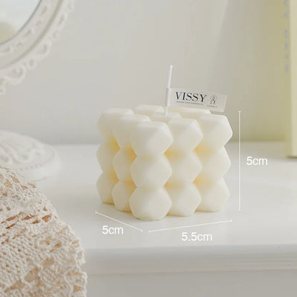 2Inch Bubble Cube Candle Cute Soy Wax Aromatherapy Small Candles scented  relaxing Birthday Gift 1PC