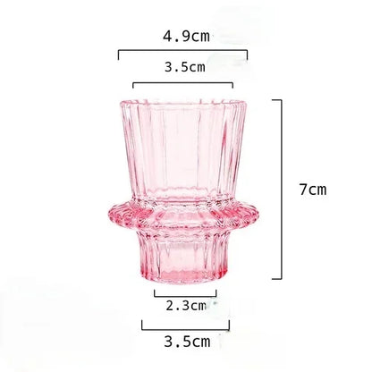 Red Mini Glass Candle Holders Taper Candle Stand Small Tealight Candle Holder Candlestick Holder Christmas Decor Green Glass
