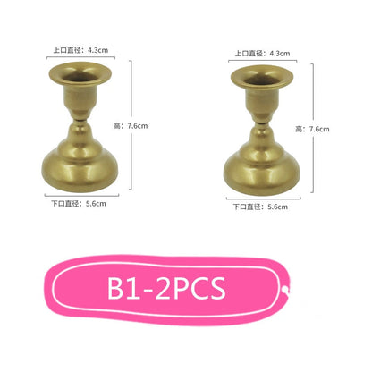 Creative Candle Holder Home Decor Metal Candlestick Retro Desktop Ornaments Indoor Wrought Iron Wedding Adornment Bougeoir