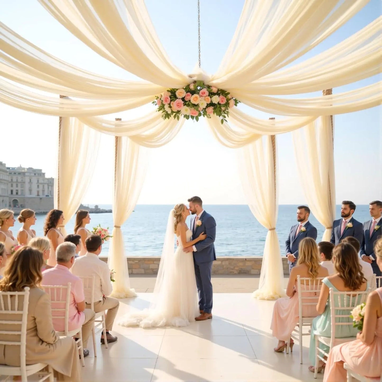 Wedding Arch Draping Fabric Wedding Drapes Drapes for Backdrop Sheer Fabric Drapes Decorations Curtains Reception Ceremony Party
