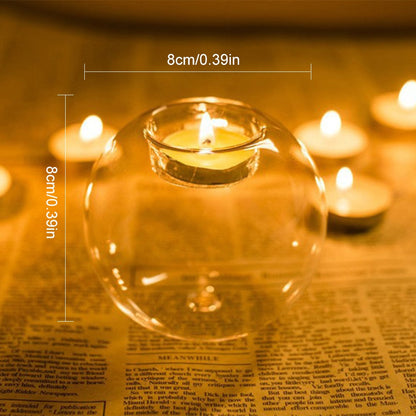 Europe Style Round Hollow Crystal Glass Candle Holder Wedding Fine Transparent Crystal Candlestick Dining Room Home Decoration