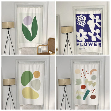 Nordic Door Curtains Short Kitchen Curtain Bedroom Doorway Partition One Piece Noren Office Decorative Drapes