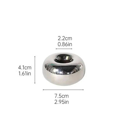 Ceramics Candle Holder Circular Silvery Candlestick Home Desktop Modern Simplicity Decor DIY Office Supplies Aromatherapy Gifts