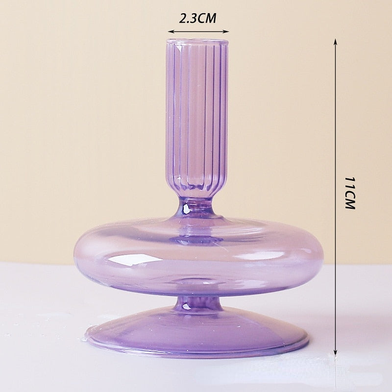 Taper Candle Holders Glass Candlesticks for Home Wedding Table Decoration Glass Vase Table Bookshelf Candles Stand