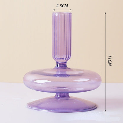 Taper Candle Holders Glass Candlesticks for Home Wedding Table Decoration Glass Vase Table Bookshelf Candles Stand