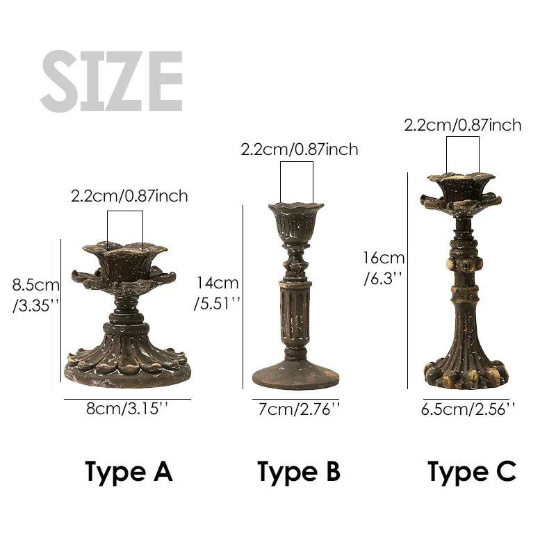 Retro Candlestick Resin Candle Holder Home Decor Candle Holders Sticks Antique Photography Props