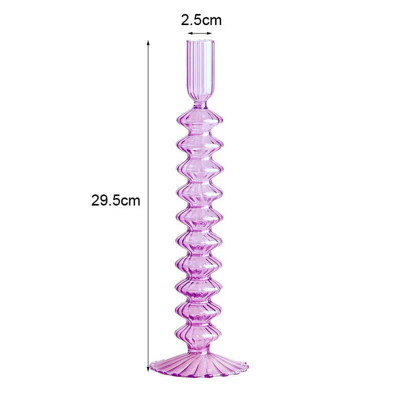Romantic Glass Candle holder candlelight dinner Nordic Candlestick Wedding centerpieces  Birthday living room home decor