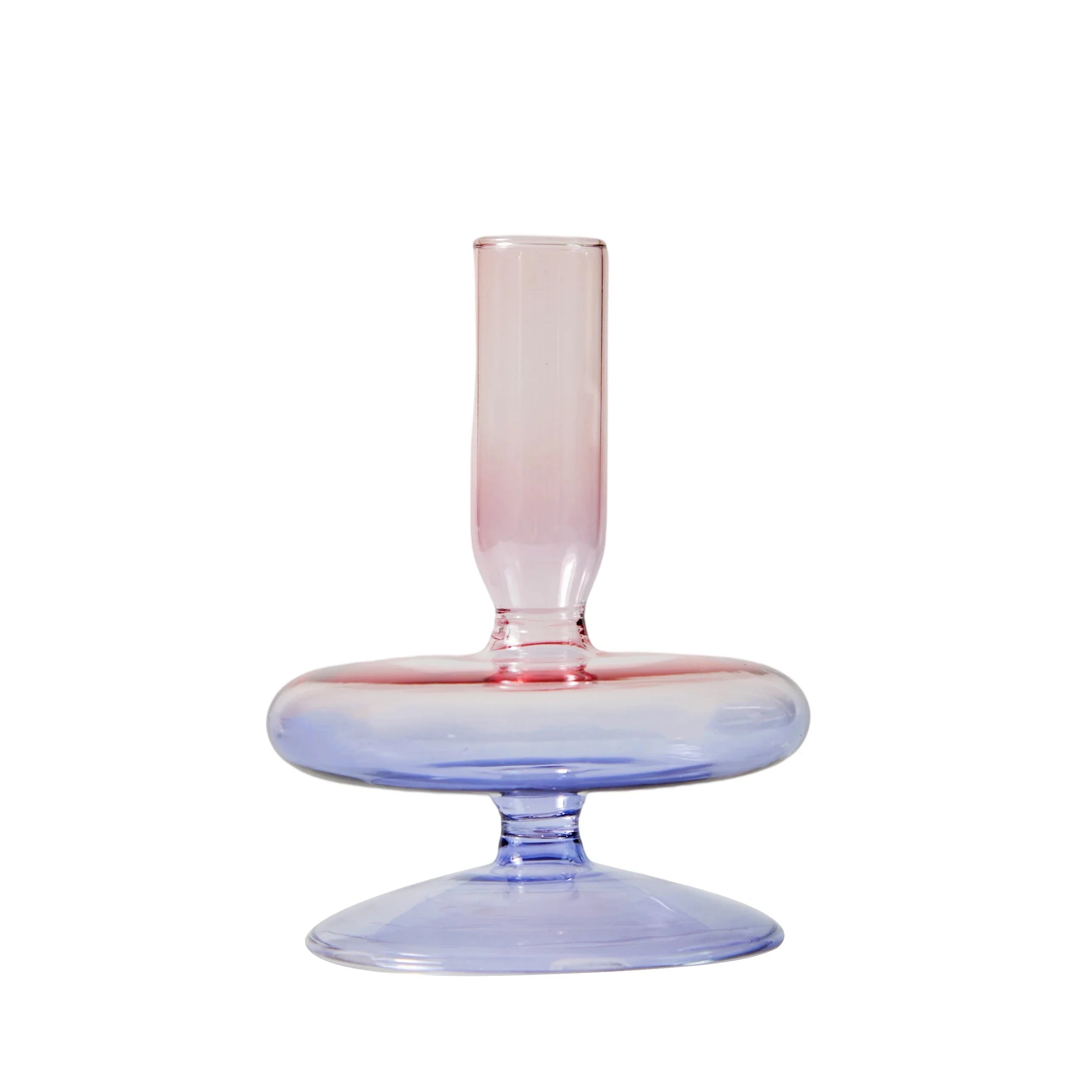 Lilac Candle Holders Glass Candlestick holder for Wedding Table Centerpieces Nordic Vase Home Decoration Gift
