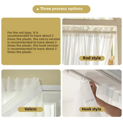 American Ruffled Edge Curtains, Lace French Countryside Style Printed Rose Bedrooms, Ins Style Bay Windows, Screen Curtains,