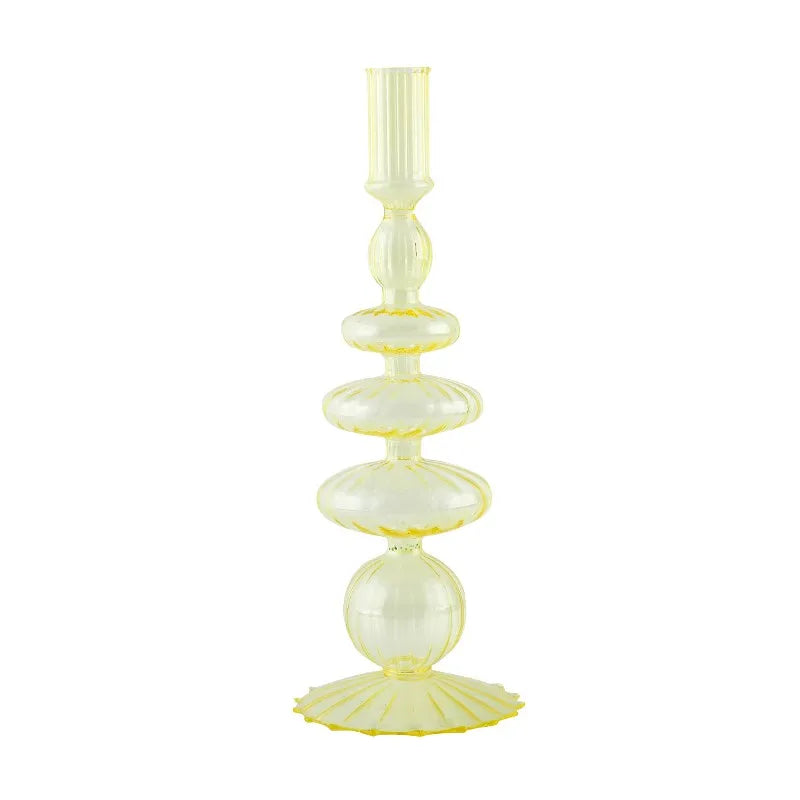 Glass Candle Holders Nordic Decor Taper Candle Holder Candlesticks for Home Wedding Room Decoration Party Vase Home Decor
