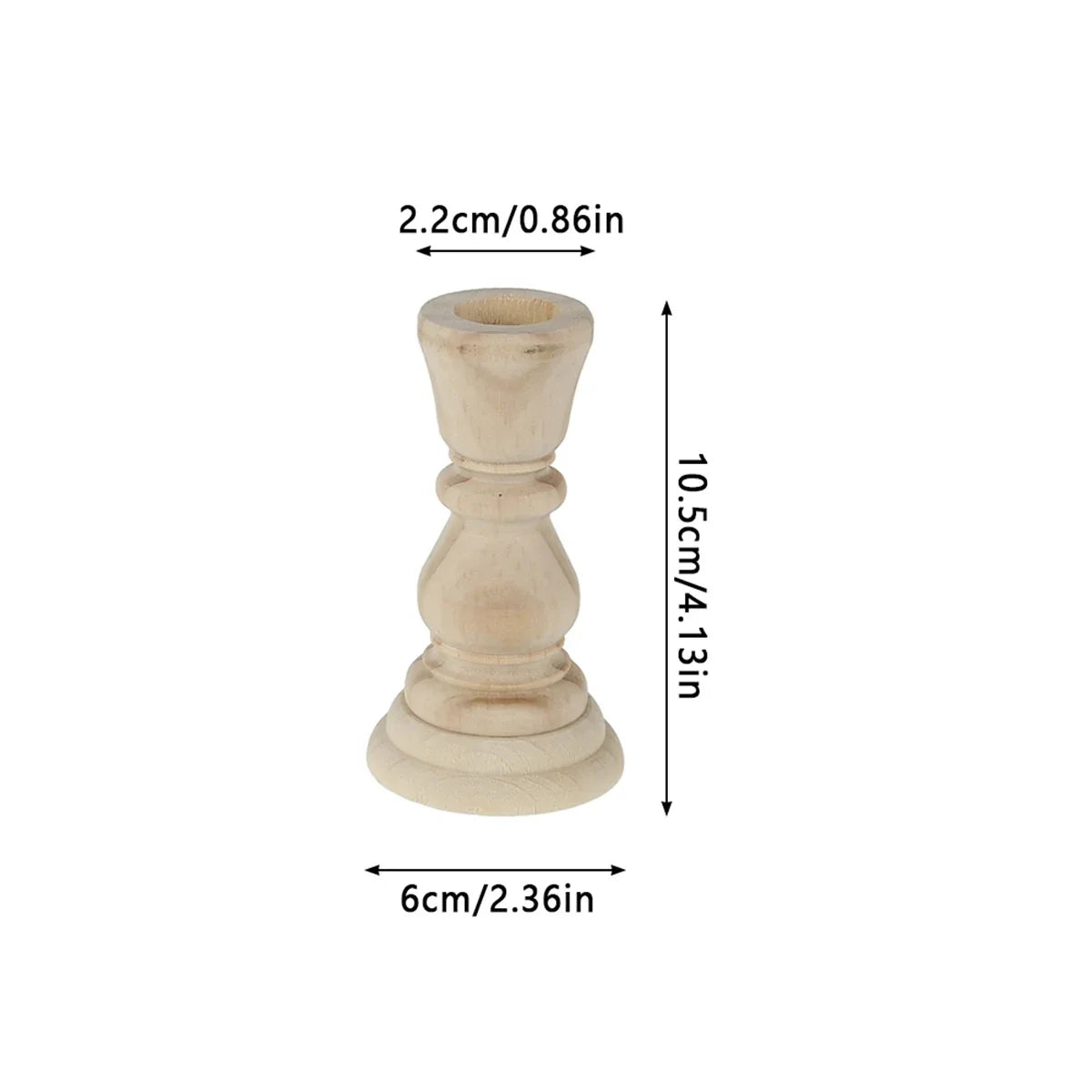 Wood Natural Unfinished Candlesticks Holders Retro Unpainted Classic Craft Creative DIY Candle Holder Home Wedding Decoration