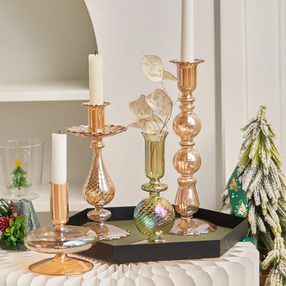 1PC Floriddle Candle Holders Glass Candlestick for Wedding Decoration Christmas Decoration Home Decoration Accessories Candles