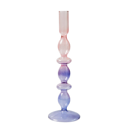 Lilac Candle Holders Glass Candlestick holder for Wedding Table Centerpieces Nordic Vase Home Decoration Gift