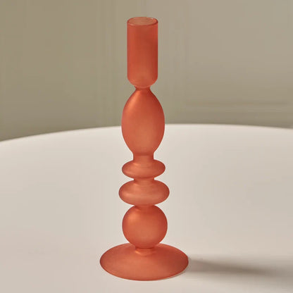1pc Matte Glass Candle Holders Home Decoration Candlestick Birthday Candle Holder Dining Table Decoration Candle Home Decore