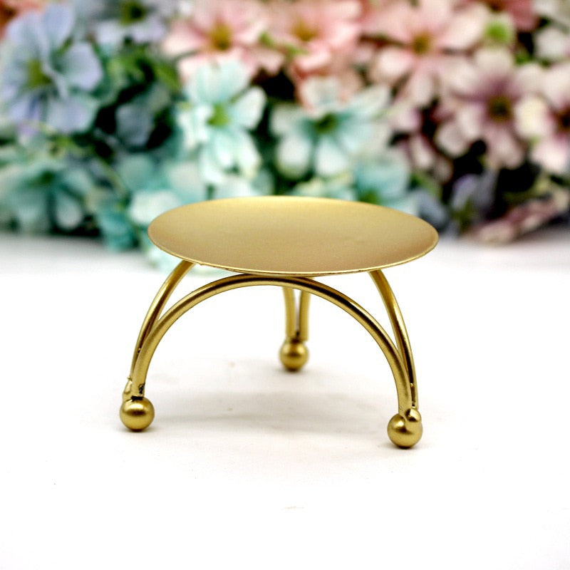 1pcs Iron Plated Candle Holders Pillar Metal Plate For Wedding Party Festival Candlestick Holder Art Gift Home Decoration
