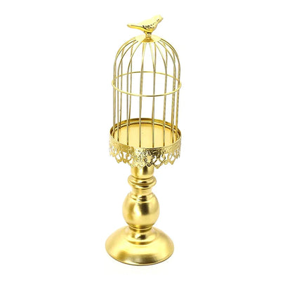Retro Bird Cage Candle Holder Metal Iron Art Candlestick Luxury Romantic Wedding Party Home Tables Centerpieces Decoration Craft