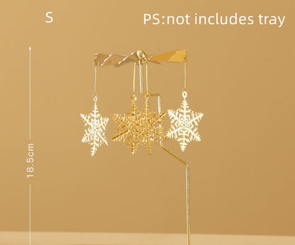 Gold Candlesticks Rotating Tray Christmas Romantic Rotation Spinning Carrousel Tea Light Candle Holder Dinner Wedding Bar Party