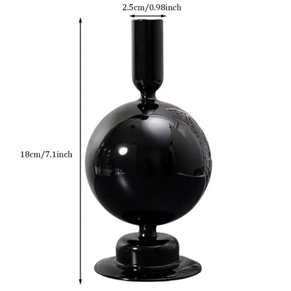 Black Glass Vases Glass Candle Holders for Wedding Home  Flower Vase Decoratio Candlestick Holder  Modern Living Room Decor