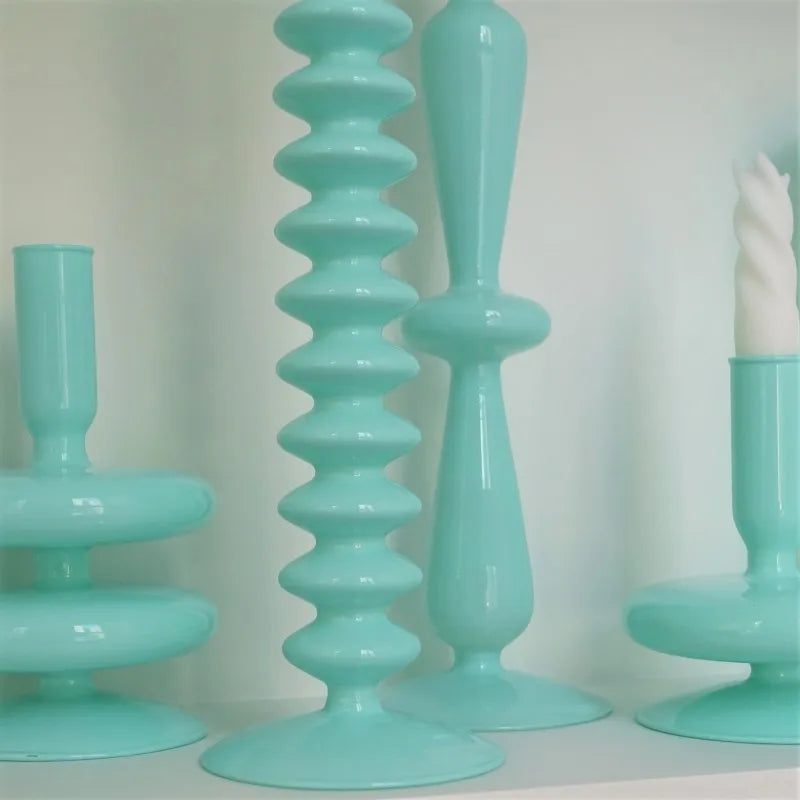 European Jade Color Candle Holders Simple Wedding Decoration Living Room Decor Home Vase Table Candlestick Holder Candle Stand