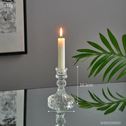 Novelty Glass Candle Holder Nordic Decor Candlestick Romantic Candle Stand Desk Accessories Wedding Centerpieces Ornament Gifts