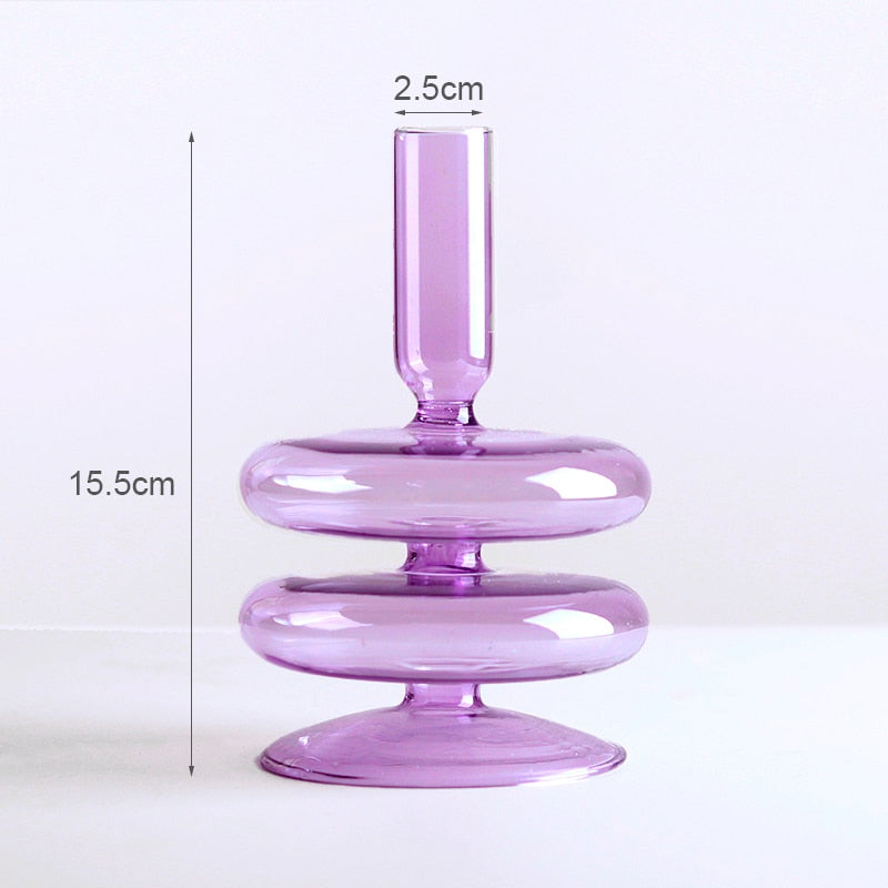 Romantic Glass Candle holder candlelight dinner Nordic Candlestick Wedding centerpieces  Birthday living room home decor