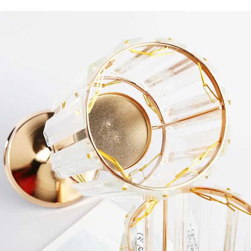 Glass Candle Holder Metal Stand Storage Ornament Candlestick Household Desktop Simple Crafts Candle Holder Candelabra Decoration