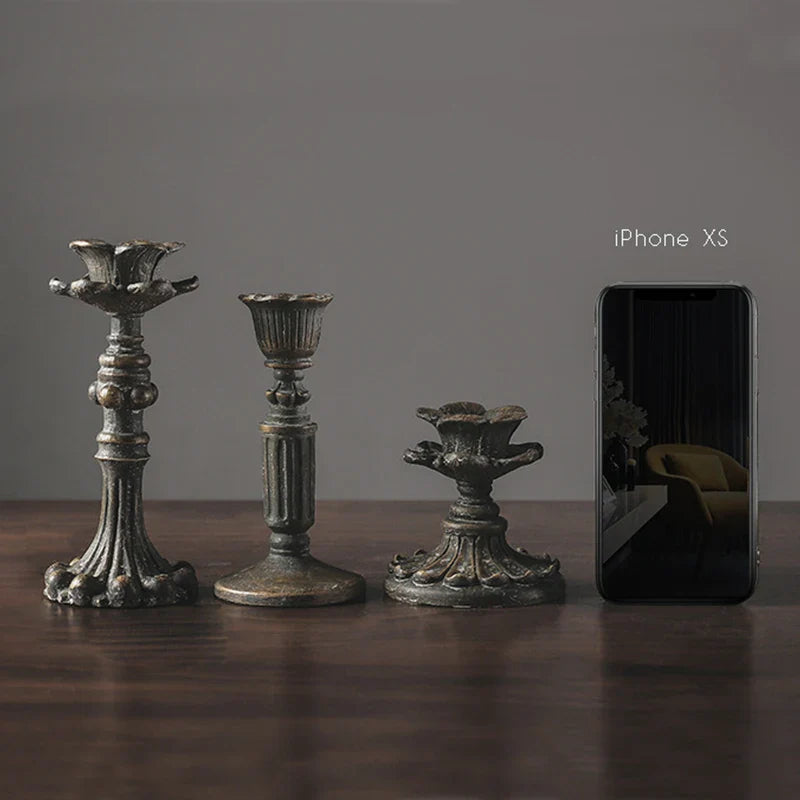 Retro Candlestick Resin Candle Holder Home Decor Candle Holders Sticks Antique Photography Props