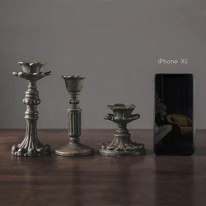 Retro Candlestick Resin Candle Holder Home Decor Candle Holders Sticks Antique Photography Props