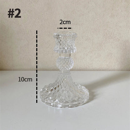 Glass Candle Holder Elegant Candlestick Romantic Decoration for Wedding Centerpiece Candle Rack Table Decor Ornament bougeoir