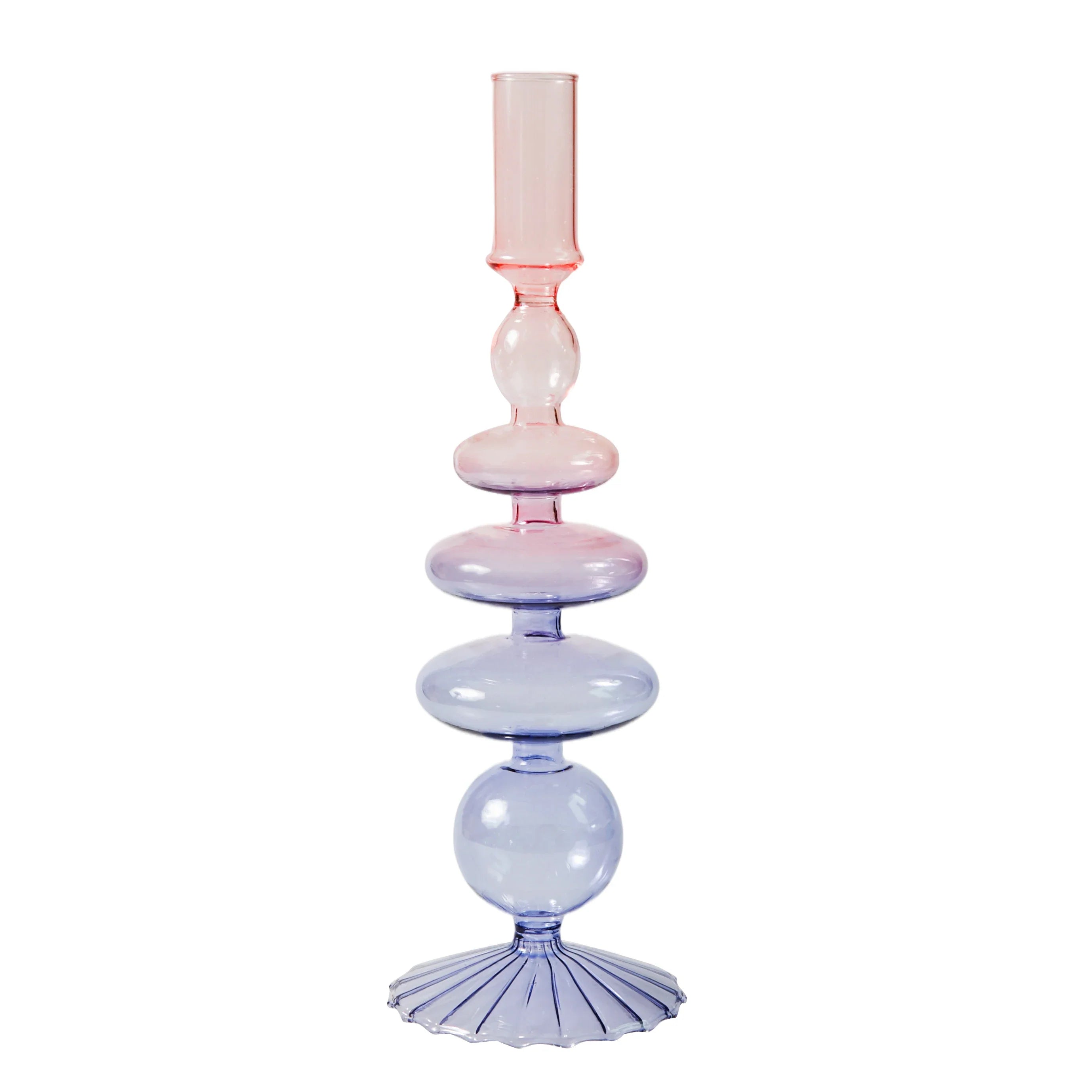 Lilac Glass Candlesticks Candle Holders Wedding Table Centerpieces Nordic Home Decoration Christmas Gift Glass Candle Holder
