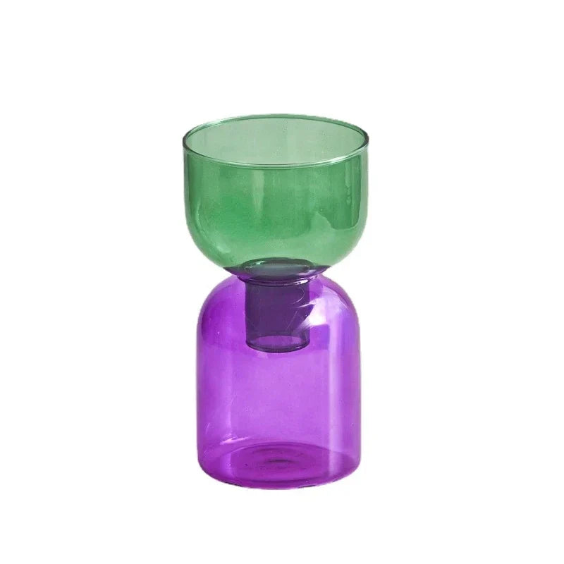 Glass Candle Holder Candles Stand Home Decor Terrarium Hydroponic Plant Flower Vase Decorative Bottle Bowl Container