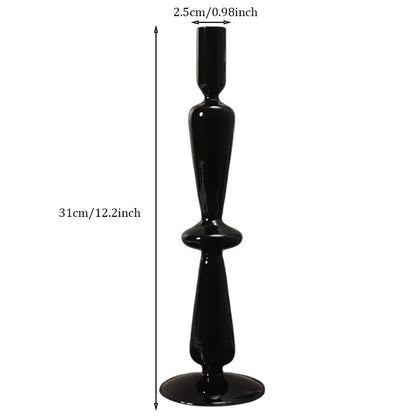 Black Glass Vases Glass Candle Holders for Wedding Home  Flower Vase Decoratio Candlestick Holder  Modern Living Room Decor
