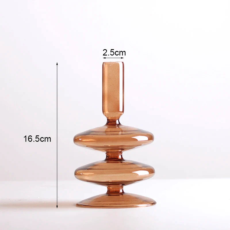 Romantic Glass Candle holder candlelight dinner Nordic Candlestick Wedding centerpieces Bougeoir Birthday living room home decor