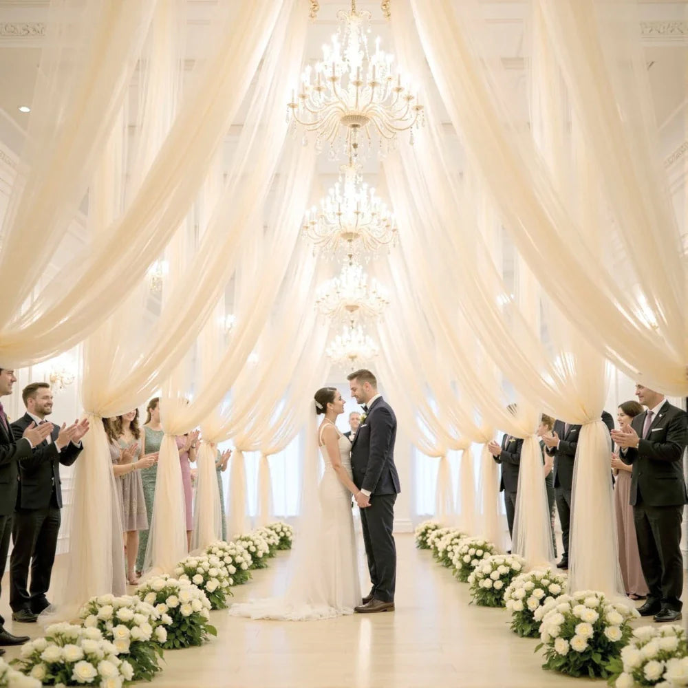 Wedding Arch Draping Fabric Wedding Drapes Drapes for Backdrop Sheer Fabric Drapes Decorations Curtains Reception Ceremony Party
