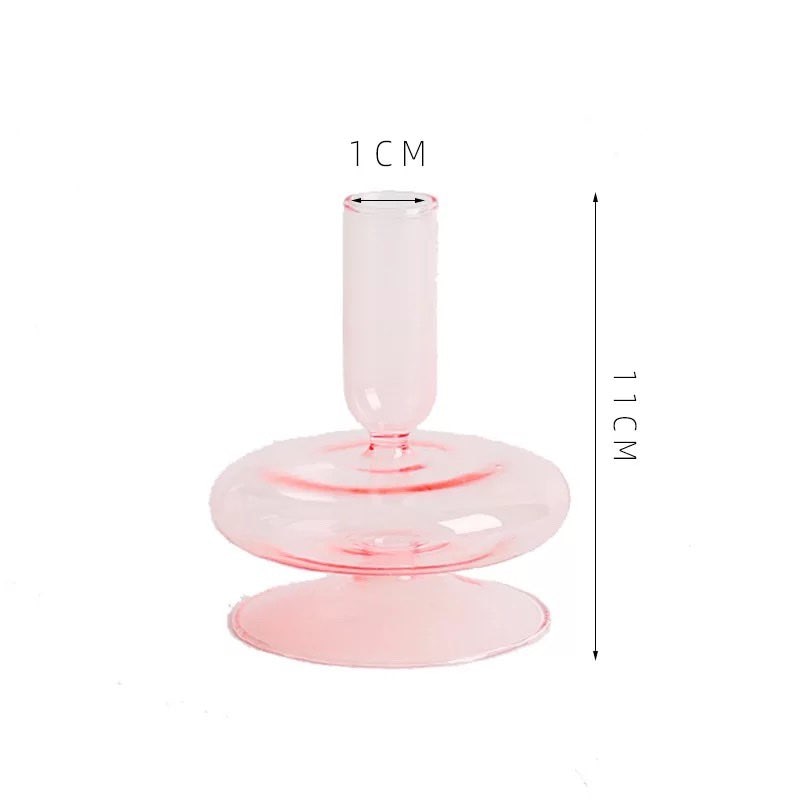 Taper Candle Holders Glass Candlesticks for Home Wedding Table Decoration Glass Vase Table Bookshelf Candles Stand
