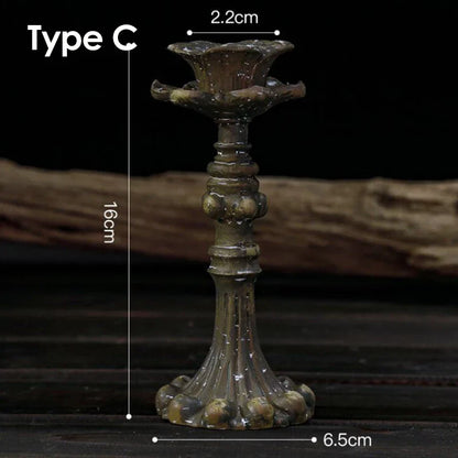 Retro Candlestick Resin Candle Holder Home Decor Candle Holders Sticks Antique Photography Props