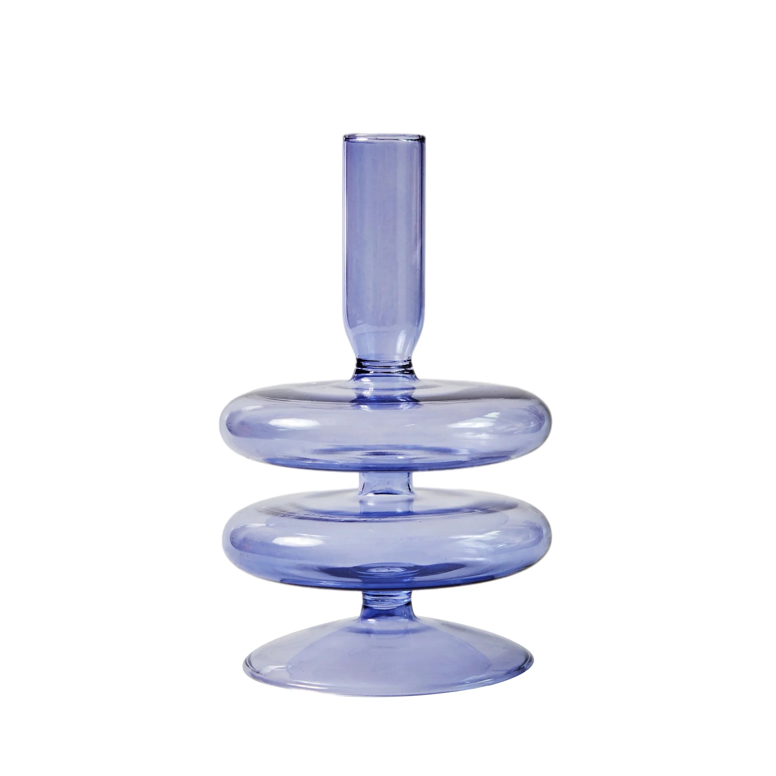 Lilac Glass Candlesticks Candle Holders Wedding Table Centerpieces Nordic Home Decoration Christmas Gift Glass Candle Holder