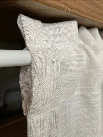 Nordic Style Short Curtains for kitchen Solid Cotton Linen Lace Hem Half Tulle Curtain Wine Cabinet Door Window Small Curtains