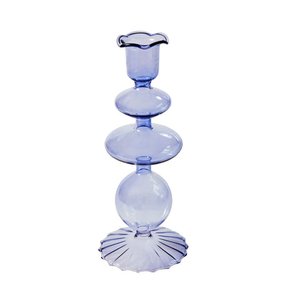 Lilac Glass Candlesticks Candle Holders Wedding Table Centerpieces Nordic Home Decoration Christmas Gift Glass Candle Holder
