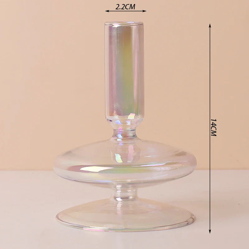 Romantic Glass Candle holder candlelight dinner Nordic Candlestick Wedding centerpieces Bougeoir Birthday living room home decor