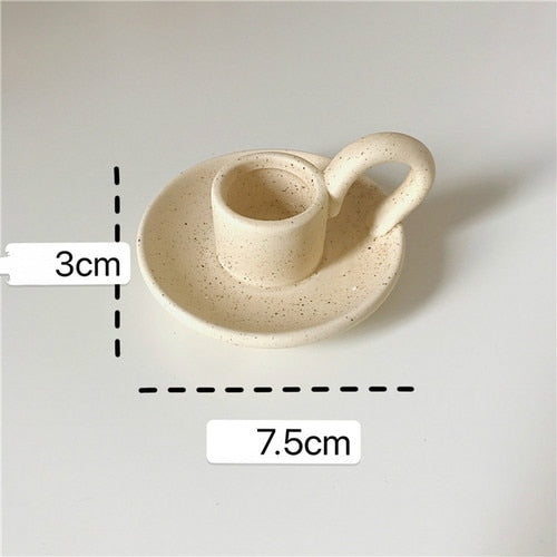 Ceramic Handhold Candlestick Ornaments Photography Home Decoration Jewelry Stand Candle Holder 1PC