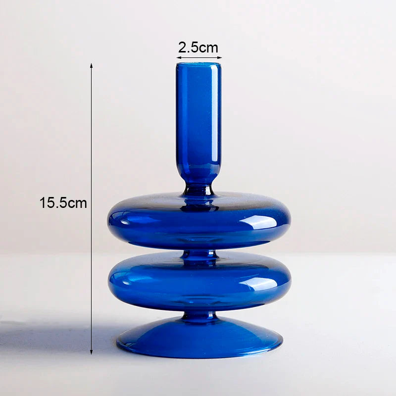 Romantic Glass Candle holder candlelight dinner Nordic Candlestick Wedding centerpieces Bougeoir Birthday living room home decor